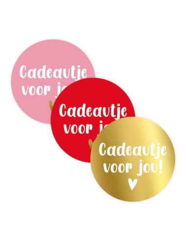 Stickers op rol " Cadeautje voor jou " 4 cm kleuren