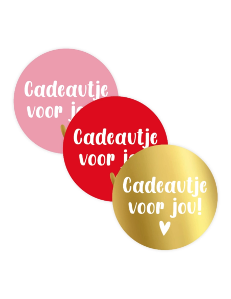 Stickers op rol " Cadeautje voor jou " 4 cm kleuren
