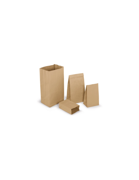 50  sachets fond bloc en papier kraft pour cadeaux ou nourriture