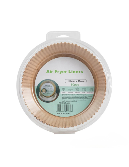 Airfryer bakpapier rond L & XL – 50 stuks 160x45 mm