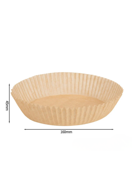 Papier sulfurisé airfryer rond L & XL – 50 pièces 160x45 mm