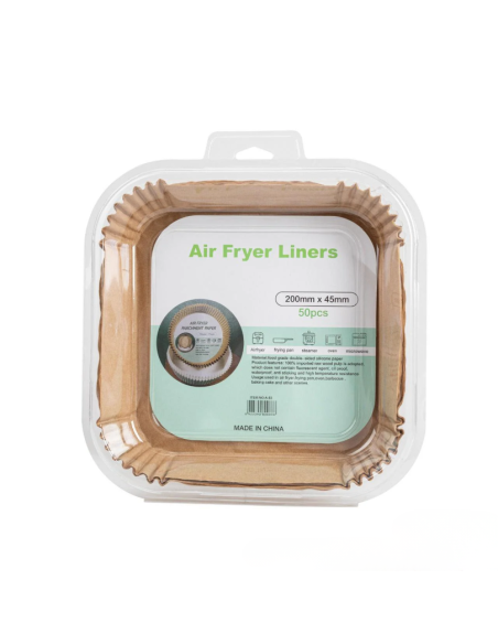 Papier sulfurisé airfryer carré XL & XXL – 50 pcs 200x45 mm