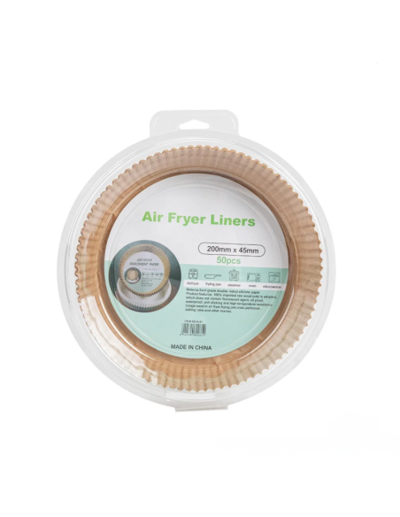 Airfryer bakpapier rond XL & XXL – 50 stuks 200x45 mm