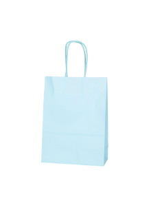 50 kraftpapieren zakken blauw met gedraaide handvatten 16x8x22cm – stevige winkelzakken