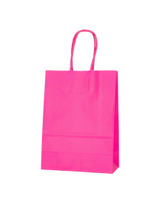 Roze Kraft Tas 18x8x22 cm met Gedraaide Handvatten – Winkeltas