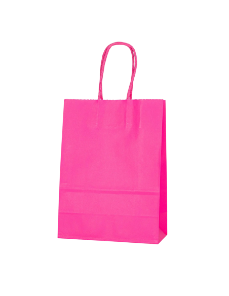 Sac Kraft Rose 18x8x22 cm à Poignées Torsadées – Sac Boutique