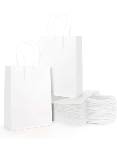 50 kraft tassen kleur 22x10x28 cm gedraaide handgrepen