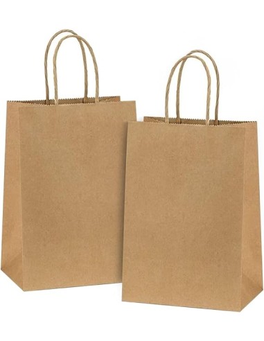 50 kraft tassen kleur 22x10x28 cm gedraaide handgrepen