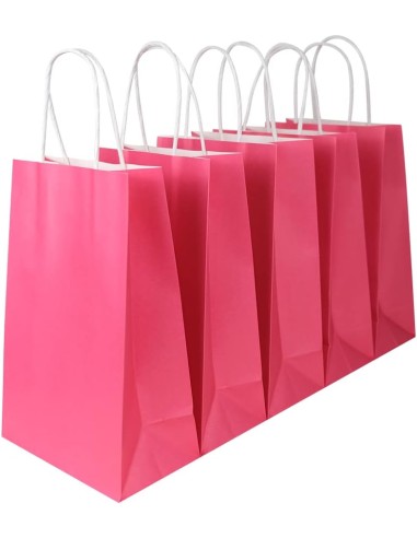 50 kraft tassen kleur 22x10x28 cm gedraaide handgrepen