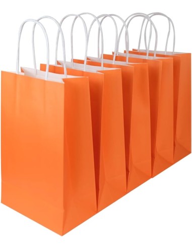 50 kraft tassen kleur 22x10x28 cm gedraaide handgrepen