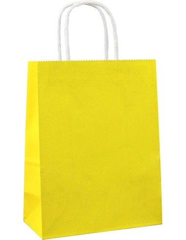 50 kraft tassen kleur 22x10x28 cm gedraaide handgrepen