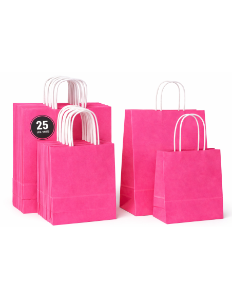 50 kraft tassen 2 maten met gedraaide handgrepen