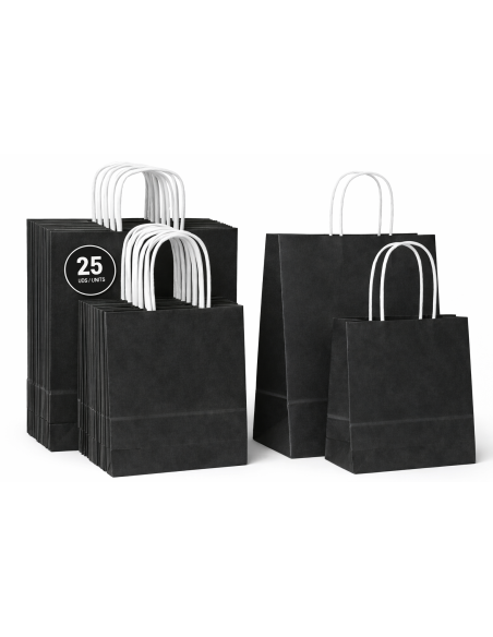 50 kraft tassen 2 maten met gedraaide handgrepen