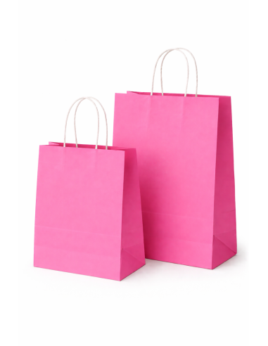 50 kraft tassen 2 maten met gedraaide handgrepen