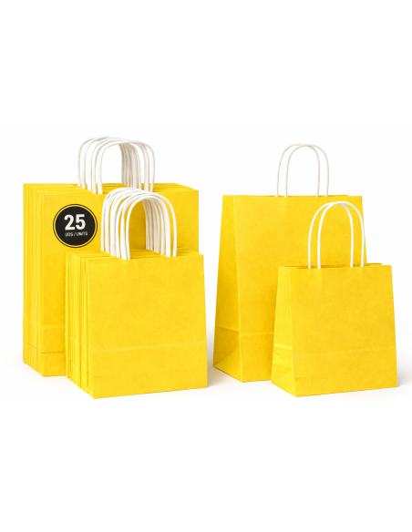 50 kraft tassen 2 maten met gedraaide handgrepen