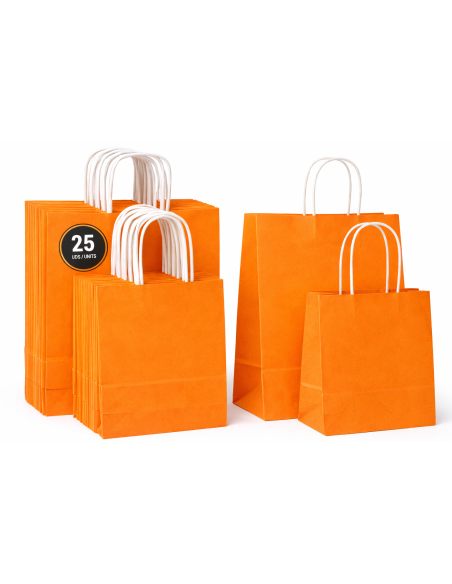 50 kraft tassen 2 maten met gedraaide handgrepen