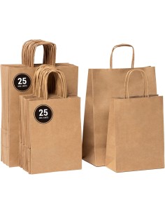 50 kraft tassen 2 maten met gedraaide handgrepen 2