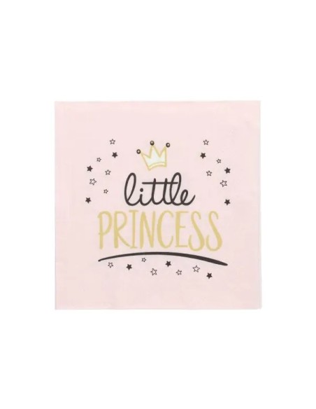 Serviettes roses 3 plis 33x33 - Little Princess