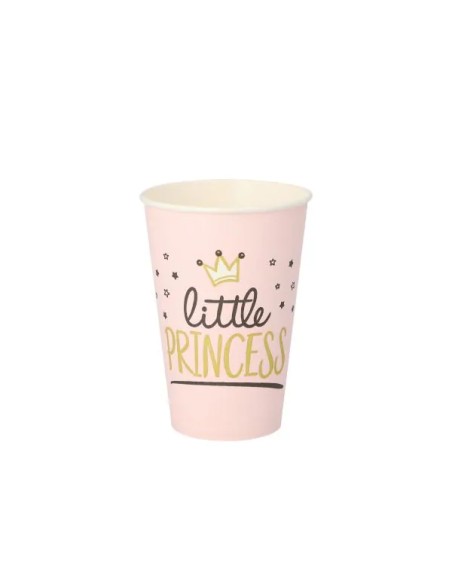Bekers 200 ml roze karton - Little Princess