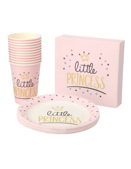 Little Princess feestset borden bekers servetten