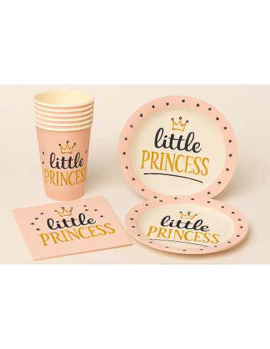 Little Princess feestset borden bekers servetten