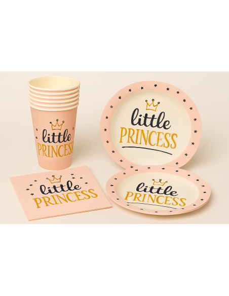 Little Princess feestset borden bekers servetten