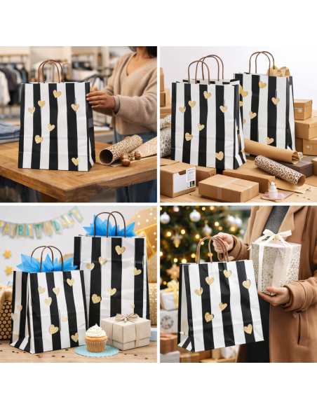 Kraft draagtassen Noblesse 18x8x22 cm – 50 stevige tassen