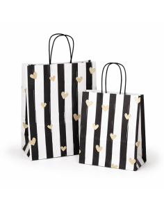 Sacs papier cadeaux avec poignée Noblesse torsadés avec coeurs