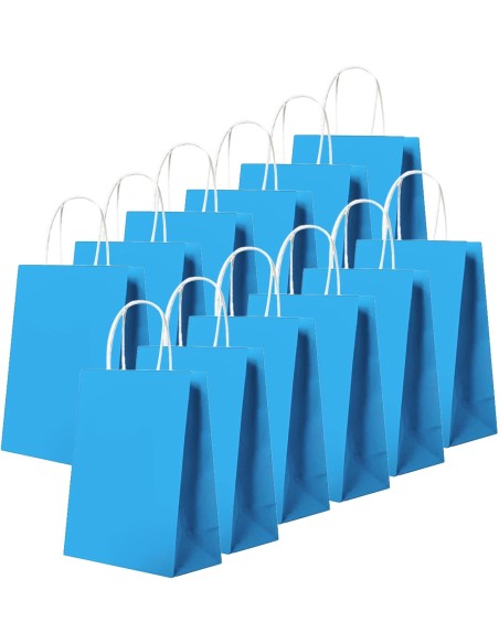 Blauw kraft papieren draagtassen met gedraaide handvatten – 22x10x28 cm