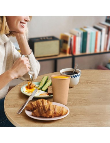 Gobelet à café en carton 70,3mm 180ml brun pour distributeur - 100 pièces