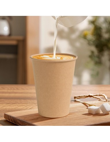 Kartonnen beker bruin kraft 180 ml voor koffiemachine