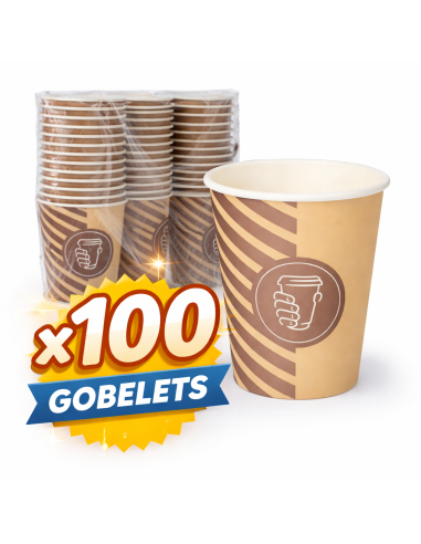 Gobelets carton kraft 20 cl – Coffee Line – FSC – 100 pièces