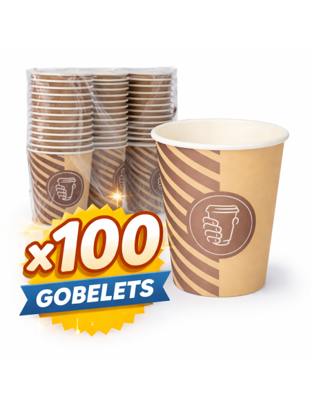 Kartonnen kraft koffiebekers Coffee Line – bruin – 0,2 l – 100 stuks