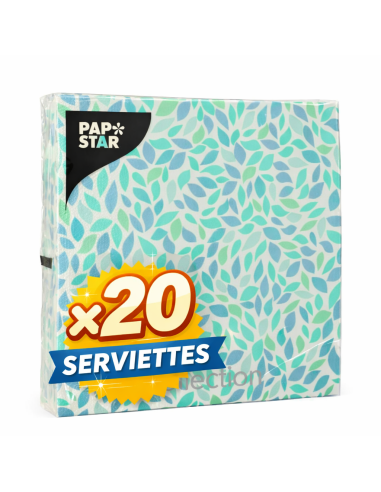 Serviettes 3 plis 1/4 33×33 cm « Camaieu » – Paquet de 20