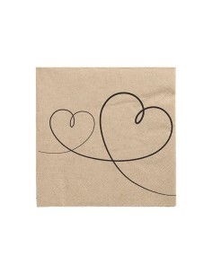 Servetten 3-laags 1/4 vouw 33×33 cm FSC « Hearts » gerecycled papier – Pak van 20