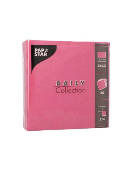 Serviettes de table 32×32 cm QUOTIDIENNE FSC fuchsia – Paquet de 50
