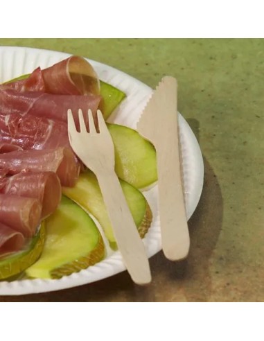 Fourchettes en bois « pur » 16 cm – Lot de 25