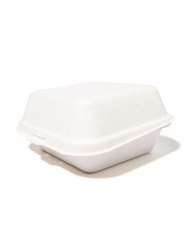 50 boîtes à hamburger en bagasse 152x152x76 mm