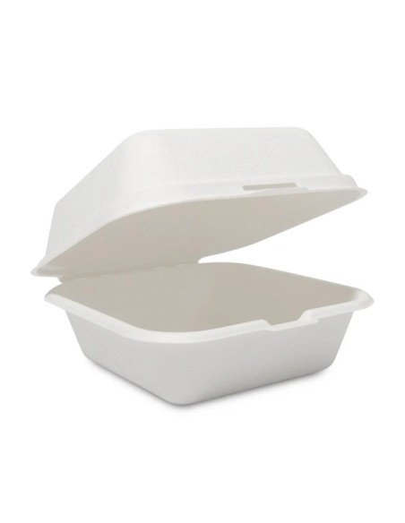 50 hamburgerbakjes van bagasse 152x152x76 mm
