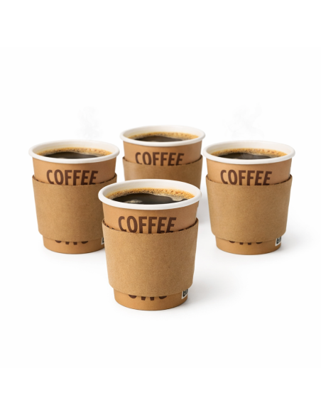 100 manchons carton pour gobelets café 230 cc 8 oz
