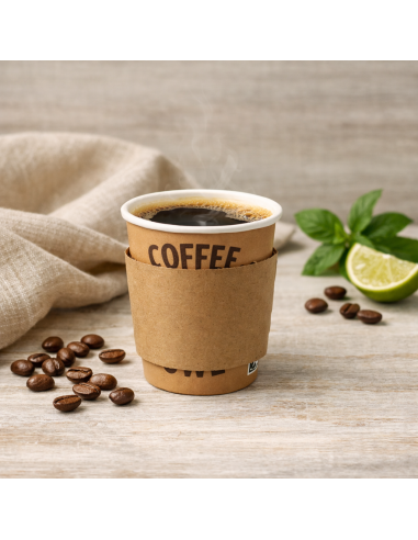 100 kartonnen sleeves voor koffiebekers 230 cc 8 oz