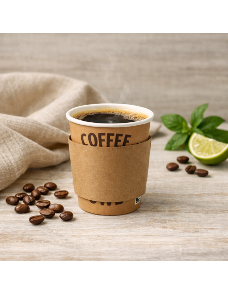 100 kartonnen sleeves voor koffiebekers 230 cc 8 oz