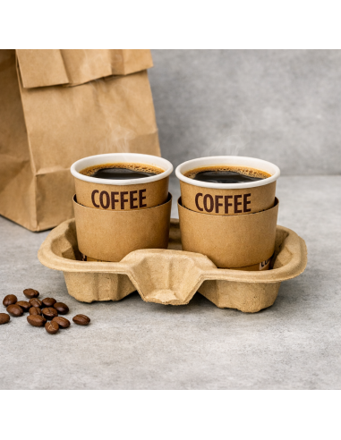 50 porte-gobelets carton recyclé pour 2 boissons