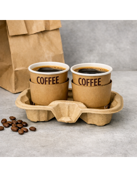 50 porte-gobelets carton recyclé pour 2 boissons