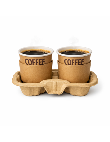 50 porte-gobelets carton recyclé pour 2 boissons