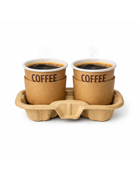 50 porte-gobelets carton recyclé pour 2 boissons