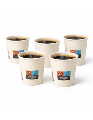 100 gobelets espresso carton 120 cc 4 oz blancs FSC