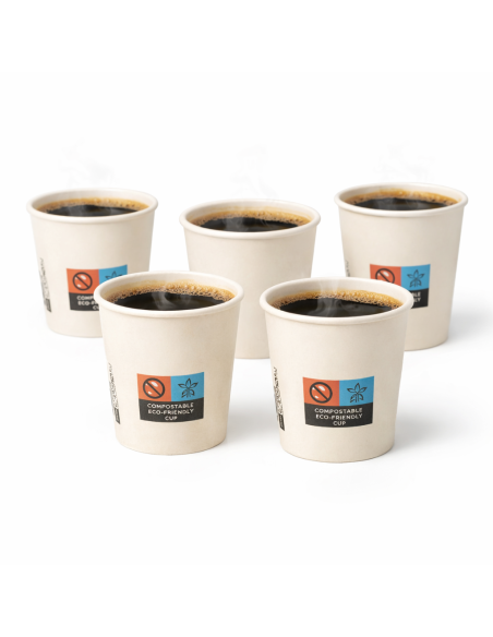 100 gobelets espresso carton 120 cc 4 oz blancs FSC