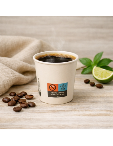 100 gobelets espresso carton 120 cc 4 oz blancs FSC