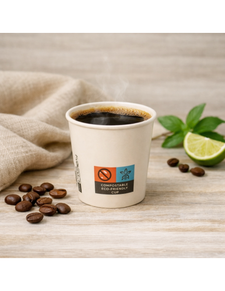 100 espresso koffiebekers karton 120 cc 4 oz wit FSC